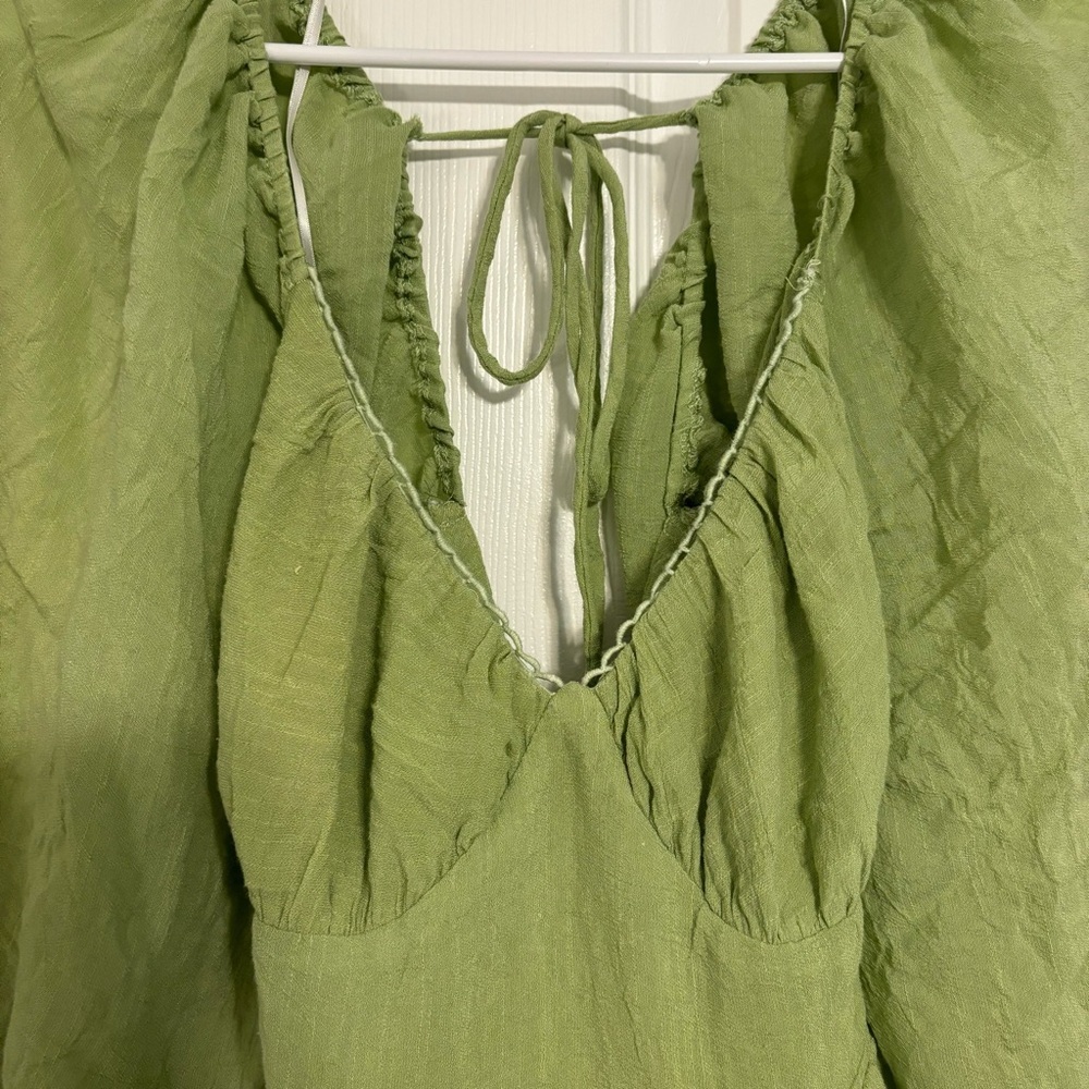 Princess Polly Danny Long Sleeve Mini Dress Green - Picture 4 of 7